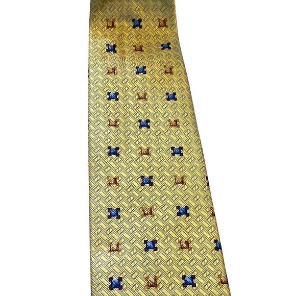 Ermengildo Zegna Geometric Squared‎ Gold Orange Blue - Picture 2 of 4